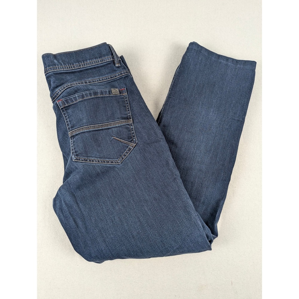 LL Bean Mens Fleece Lined Jeans 34x32 Dark Wash Straight Cabin Outdoor Flannel
